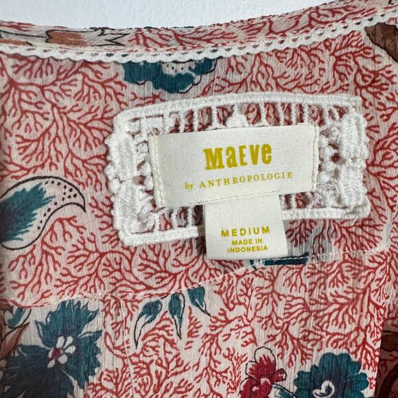 ANTHROPOLOGIE ADELAIDE WRAP DRESS MAEVE Women M Floral Party Wedding Guest - Picture 5 of 9